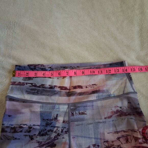 Lululemon Wunder Under High Rise 7/8 Leggings Purple Blue Floral Size 10 - Picture 11 of 13